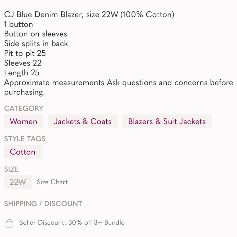 CJ Blue Denim Blazer - Picture 6 of 6